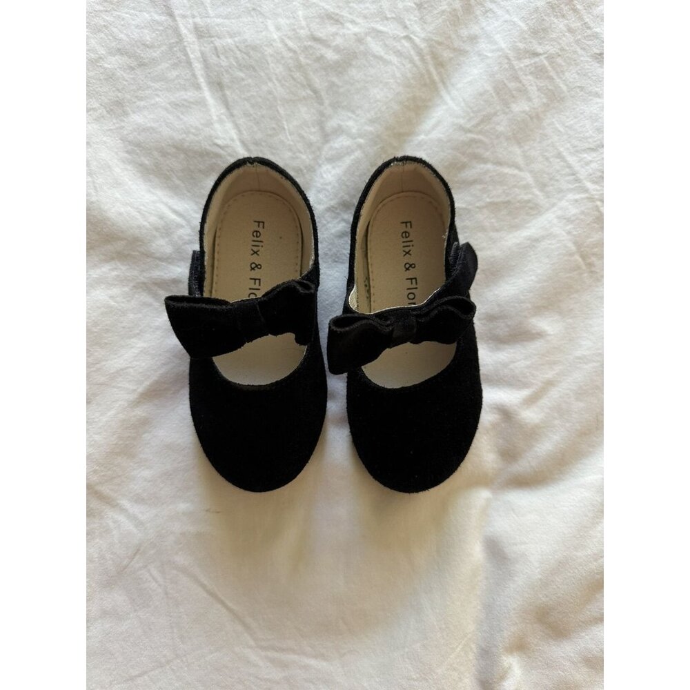 Black Faux Suede Ballet Flats (size 7)